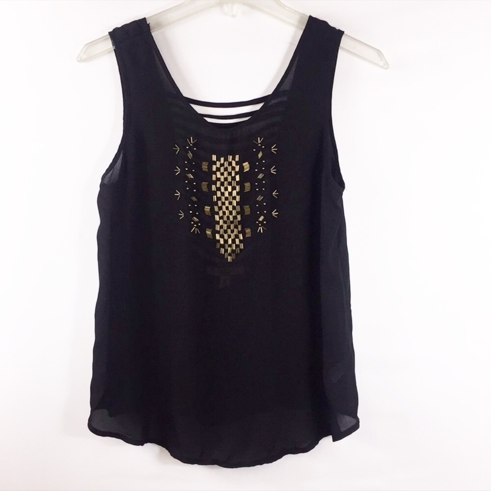 Ya Los Angeles Sleeveless Beaded  Top Size Medium